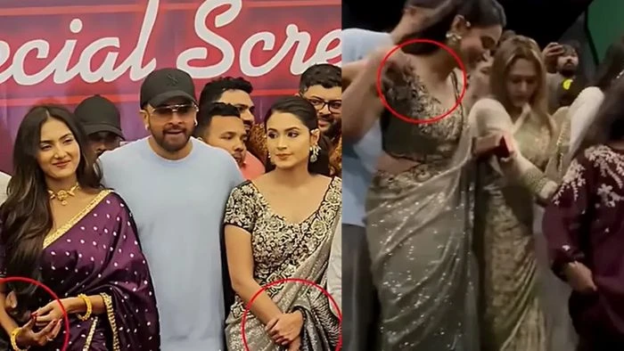 ফারিণের কাঁধে ও জ্যোতির কোমরে হাত দিয়ে সমালোচনার মুখে শাকিব